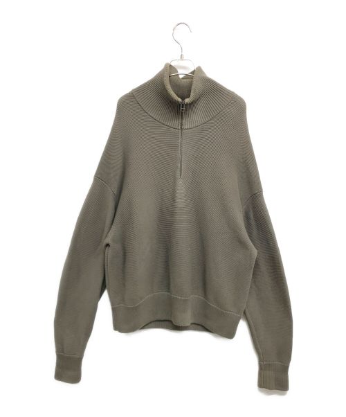 crepuscule（クレプスキュール）crepuscule (クレプスキュール) ハーフジップニット 2004-001 20AW オリーブ サイズ:FREEの古着・服飾アイテム