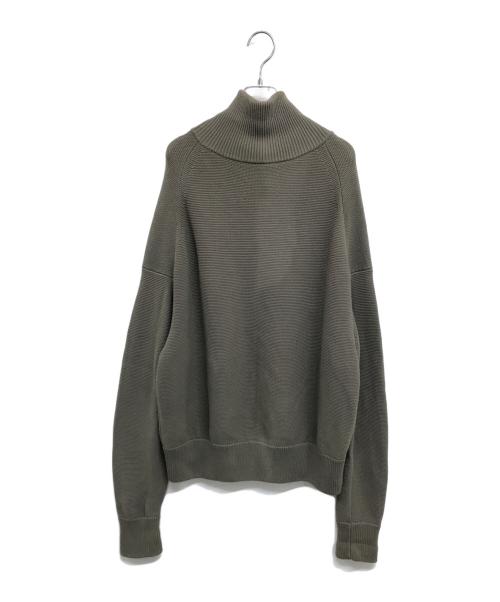 crepuscule（クレプスキュール）crepuscule (クレプスキュール) ハーフジップニット 2004-001 20AW オリーブ サイズ:FREEの古着・服飾アイテム