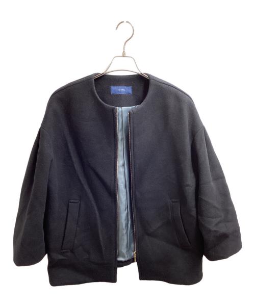 SHIPS（シップス）SHIPS (シップス) Bellandi SUPER130 Cocoon Short coat Black /  コクーンショートコート ベルダンディー スーパー130 ブラック / 314-15-0612 ブラック サイズ:36の古着・服飾アイテム
