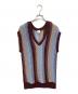 6(ROKU) BEAUTY&YOUTH（ロク ビューティーアンドユース）の古着「STRIPED MESH VEST / レーヨン混ニットベスト / 8618-299-0176 / MADE IN JAPAN」｜マルチカラー