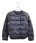 Pyrenexピレネックス）の古着「ノーカラーダウンジャケット / CANNES /HWO061」｜ネイビー