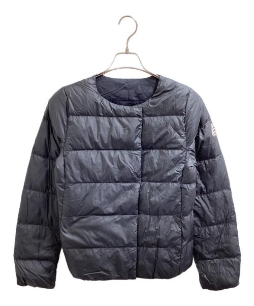 Pyrenex（ピレネックス）Pyrenex (ピレネックス) ノーカラーダウンジャケット / CANNES /HWO061 ネイビー サイズ:38の古着・服飾アイテム