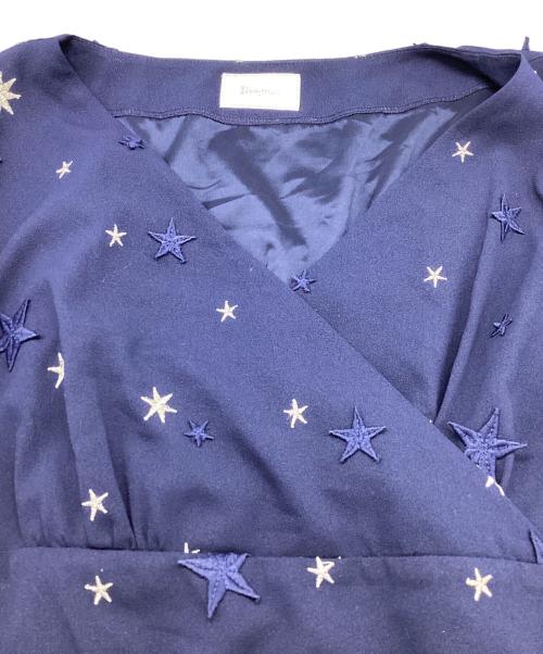 Diagram GRACE CONTINENTAL（ダイアグラム グレースコンチネンタル）Diagram GRACE CONTINENTAL (ダイアグラム グレースコンチネンタル) スター3D刺繍ドレス / star 3D Embroidery dress ネイビー サイズ:36の古着・服飾アイテム