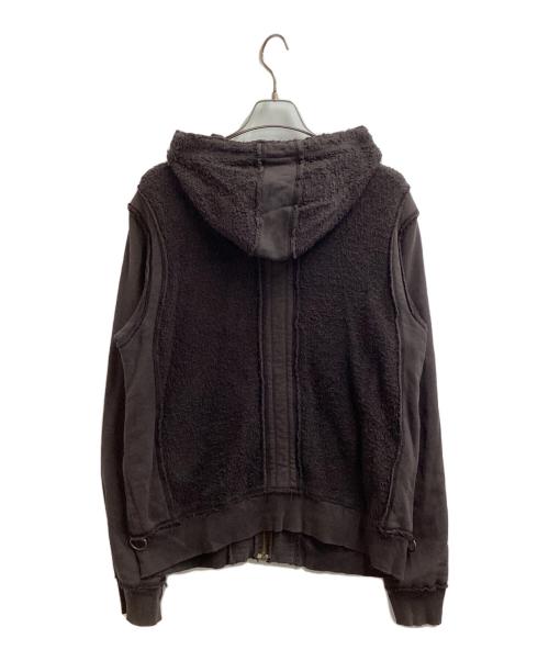 MARITHE+FRANCOIS GIRBAUD（マリテフランソワジルボー）MARITHE+FRANCOIS GIRBAUD (マリテフランソワジルボー) パッチワークジップパーカー ブラウン サイズ:Lの古着・服飾アイテム
