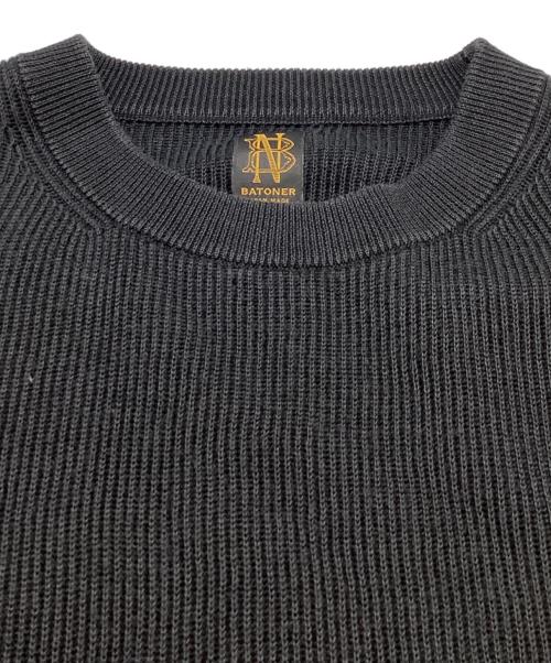 BATONER（バトナ―）BATONER (バトナ―) ROYAL RAMIE CREW NECK BN-23SM-018 ロイヤルラミークルーネックニット ブラック サイズ:3の古着・服飾アイテム