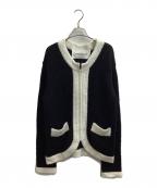 ANDERSSON BELLアンダーソンベル）の古着「B&W ZIP KNIT CARDIGAN / atb673m / ジップニットカーディガン」｜ブラック