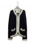 Andersson Bell（アンダーソンベル）の古着「B&W ZIP KNIT CARDIGAN / atb673m / ジップニットカーディガン」｜ブラック