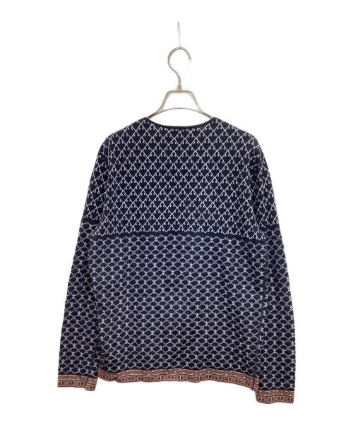 GIORGIO ARMANI（ジョルジオアルマーニ）GIORGIO ARMANI (ジョルジョアルマーニ) 総柄ニット 6XSM17 SM24Z ネイビー サイズ:48の古着・服飾アイテム