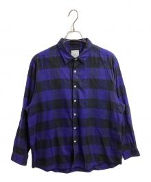 uniform experiment（ユニフォームエクスペリメント）の古着「BAGGY REGULAR COLLAR FLANNEL BLOCK CHECK SHIRT / UE-222023 / MADE IN JAPAN」｜ブルー