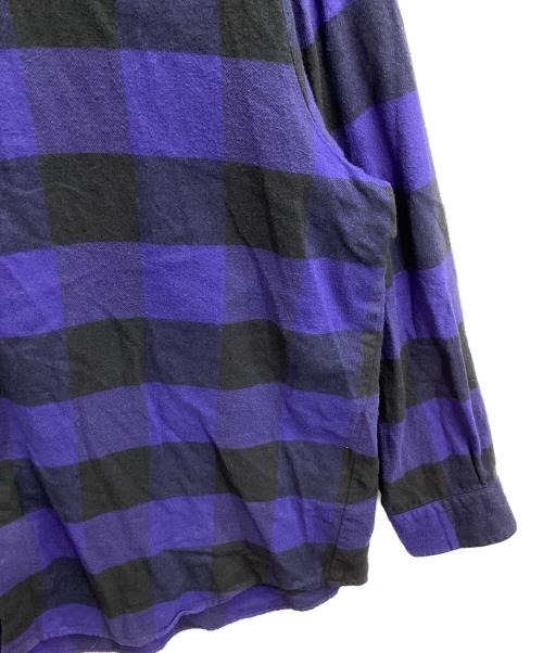 uniform experiment（ユニフォームエクスペリメント）uniform experiment (ユニフォームエクスペリメント) BAGGY REGULAR COLLAR FLANNEL BLOCK CHECK SHIRT / UE-222023 / MADE IN JAPAN ブルー サイズ:1の古着・服飾アイテム