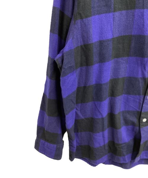 uniform experiment（ユニフォームエクスペリメント）uniform experiment (ユニフォームエクスペリメント) BAGGY REGULAR COLLAR FLANNEL BLOCK CHECK SHIRT / UE-222023 / MADE IN JAPAN ブルー サイズ:1の古着・服飾アイテム