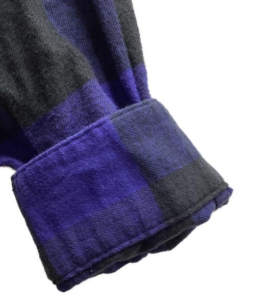 uniform experiment（ユニフォームエクスペリメント）uniform experiment (ユニフォームエクスペリメント) BAGGY REGULAR COLLAR FLANNEL BLOCK CHECK SHIRT / UE-222023 / MADE IN JAPAN ブルー サイズ:1の古着・服飾アイテム