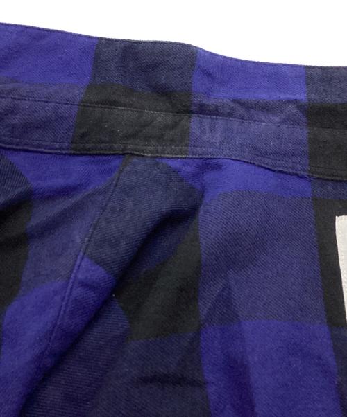 uniform experiment（ユニフォームエクスペリメント）uniform experiment (ユニフォームエクスペリメント) BAGGY REGULAR COLLAR FLANNEL BLOCK CHECK SHIRT / UE-222023 / MADE IN JAPAN ブルー サイズ:1の古着・服飾アイテム