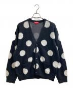 SUPREMEシュプリーム）の古着「Brushed Polka Dot Cardigan / ブラッシュド ポルカドット カーディガン / ニットカーディガン」｜ブラック