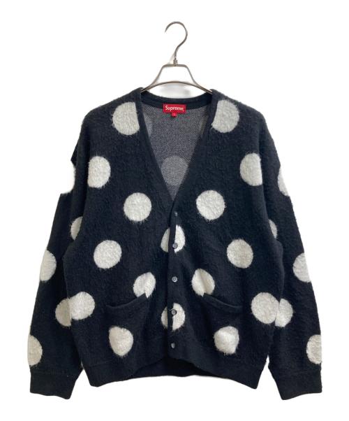 SUPREME（シュプリーム）Supreme (シュプリーム) Brushed Polka Dot Cardigan / ブラッシュド ポルカドット カーディガン / ニットカーディガン ブラック サイズ:Lの古着・服飾アイテム