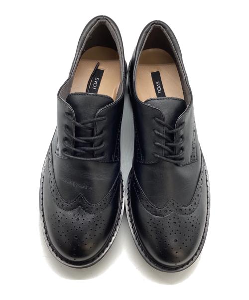 EVOL（イーボル）EVOL (イーボル) 本革メダリオンレースアップシューズ ブラック サイズ:24cmの古着・服飾アイテム