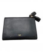 ANYA HINDMARCHアニヤ・ハインドマーチ）の古着「スモール ダブルジップ ウォレット」｜ブラック