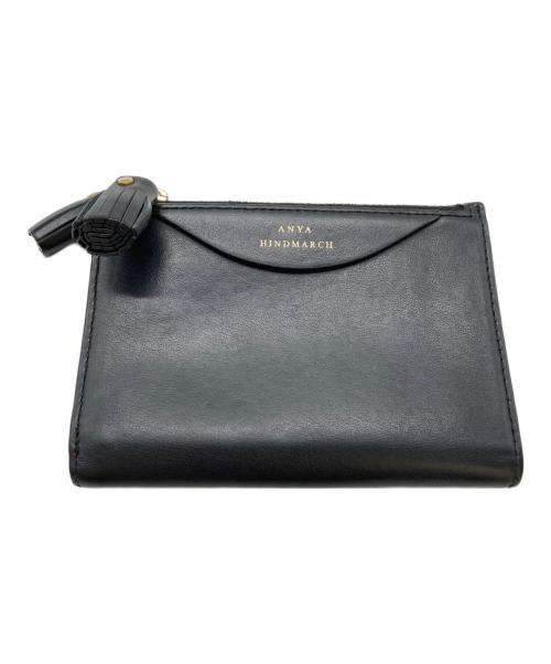 ANYA HINDMARCH（アニヤ・ハインドマーチ）ANYA HINDMARCH (アニヤハインドマーチ) スモール ダブルジップ ウォレット ブラック サイズ:無しの古着・服飾アイテム