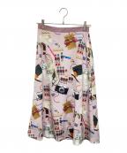 PAUL SMITHポールスミス）の古着「プリンテッド ソフト エクスプローラー スカート SKPSBW0812」｜ピンク