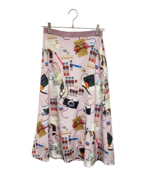 PAUL SMITH（ポールスミス）Paul Smith (ポールスミス) プリンテッド ソフト エクスプローラー スカート SKPSBW0812 ピンク サイズ:40の古着・服飾アイテム