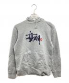 stussyステューシー）の古着「ストックロゴパーカー」｜グレー
