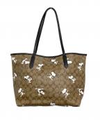 COACH×PEANUTSコーチ×ピーナッツ）の古着「スヌーピー コラボ トートバッグ  D2178-6160」｜ブラウン