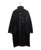 JOHN LAWRENCE SULLIVANジョン ローレンス サリバン）の古着「Washed long denim coat 1A003-0224-35 ウォッシュデニムロングコート」｜ブラック