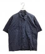 NEIGHBORHOODネイバーフッド）の古着「モノグラム オープンカラーシャツ / 02SS 初期アーカイブ / DCN-H-SH-W06」｜ネイビー