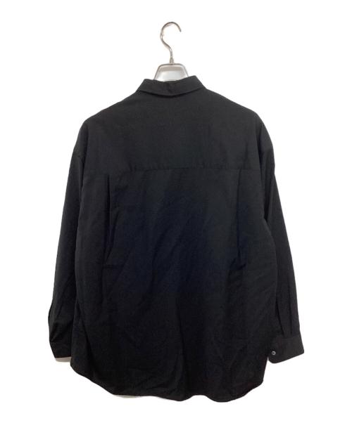 Graphpaper（グラフペーパー）Graphpaper (グラフペーパー) Worsted ViralOff Oversized Reguler Collar Shirt GM224-50094 MARZOTTO ブラック サイズ:Freeの古着・服飾アイテム