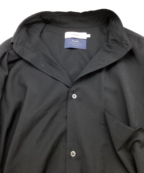 Graphpaper（グラフペーパー）Graphpaper (グラフペーパー) Worsted ViralOff Oversized Reguler Collar Shirt GM224-50094 MARZOTTO ブラック サイズ:Freeの古着・服飾アイテム