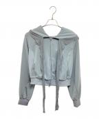 ojosオホス）の古着「Muffler Boxer Crop Hoodie マフラーボクサークロップフーディ」｜グレー