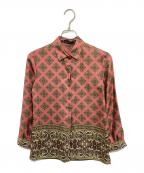 ETROエトロ）の古着「総柄シルクプリントシャツ」｜ブラウン