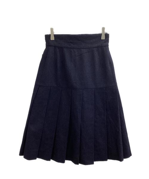 CHANEL（シャネル）CHANEL (シャネル) ウールプリーツスカート / 22708 ネイビー サイズ:36の古着・服飾アイテム