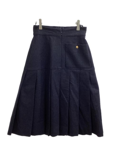 CHANEL（シャネル）CHANEL (シャネル) ウールプリーツスカート / 22708 ネイビー サイズ:36の古着・服飾アイテム