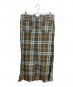 JUNYA WATANABE MAN PINKジュンヤワタナベマン ピンク）の古着「チェックロングスカート UO-S012 AD2004」｜オリーブ