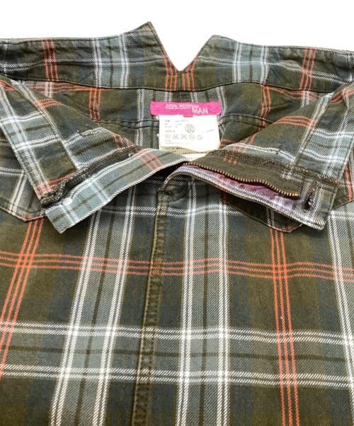 JUNYA WATANABE MAN PINK（ジュンヤワタナベマン ピンク）JUNYA WATANABE MAN PINK (ジュンヤワタナベマン ピンク) チェックロングスカート UO-S012 AD2004 オリーブ サイズ:Mの古着・服飾アイテム