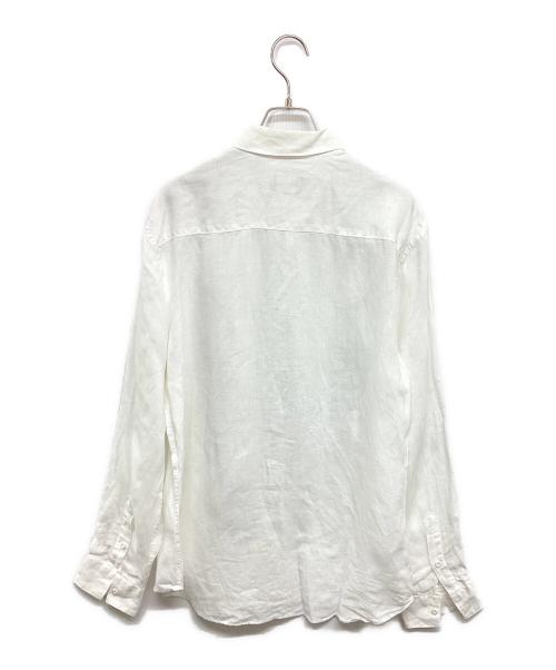 EMPORIO ARMANI（エンポリオアルマーニ）EMPORIO ARMANI (エンポリオアルマーニ) ジップリネンシャツ ホワイト サイズ:42の古着・服飾アイテム