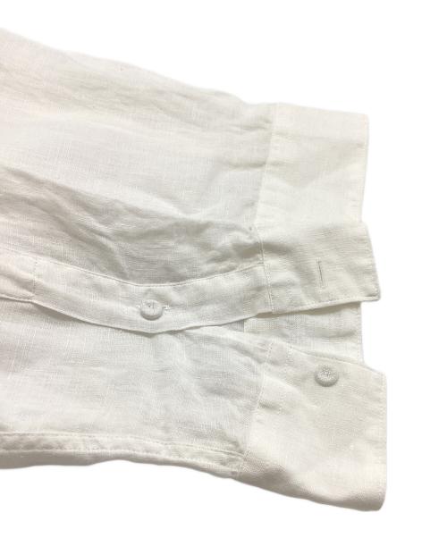 EMPORIO ARMANI（エンポリオアルマーニ）EMPORIO ARMANI (エンポリオアルマーニ) ジップリネンシャツ ホワイト サイズ:42の古着・服飾アイテム