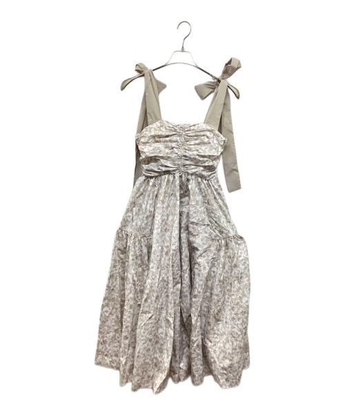 Snidel（スナイデル）Snidel (スナイデル) ショルダーリボンフラワーワンピ SWFO241077 ベージュ サイズ:1の古着・服飾アイテム