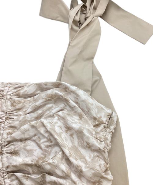 Snidel（スナイデル）Snidel (スナイデル) ショルダーリボンフラワーワンピ SWFO241077 ベージュ サイズ:1の古着・服飾アイテム