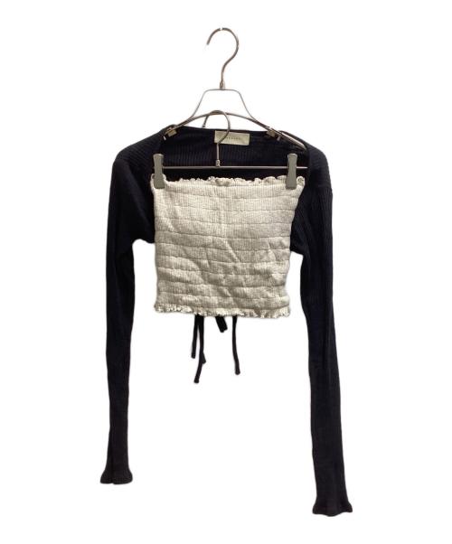 ANDMARY（アンドマリー）ANDMARY (アンドマリー) Mei shirring tops AM1169 ベージュ サイズ:FREEの古着・服飾アイテム