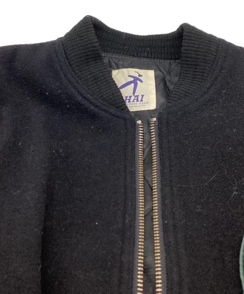 HAI SPORTING GEAR（ハイスポーツギア）HAI SPORTING GEAR (ハイスポーツギア) レザー切替スタジャン / 103MT-958 / ISSEY MIYAKE ブラック サイズ:Mの古着・服飾アイテム