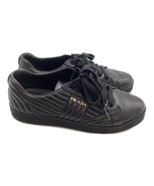 PRADA（プラダ）PRADA (プラダ) ナッパレザースニーカー ブラック サイズ:35の古着・服飾アイテム