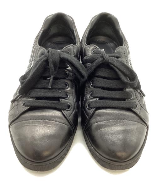 PRADA（プラダ）PRADA (プラダ) ナッパレザースニーカー ブラック サイズ:35の古着・服飾アイテム