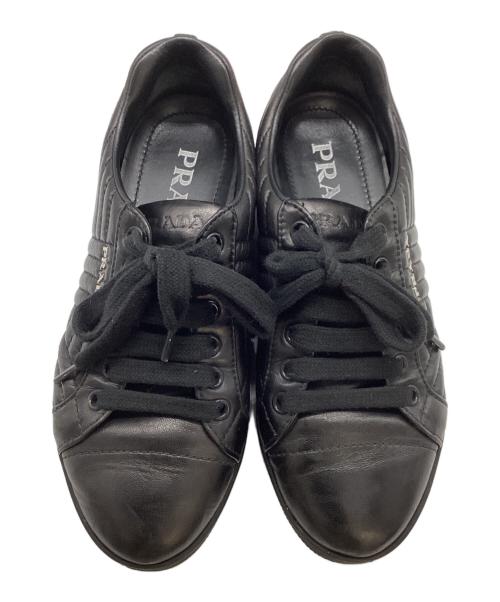 PRADA（プラダ）PRADA (プラダ) ナッパレザースニーカー ブラック サイズ:35の古着・服飾アイテム
