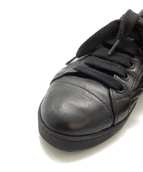 PRADA（プラダ）PRADA (プラダ) ナッパレザースニーカー ブラック サイズ:35の古着・服飾アイテム