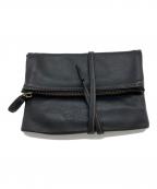 土屋鞄ツチヤカバン）の古着「トーンオイルヌメループフラットポーチ」｜ブラック