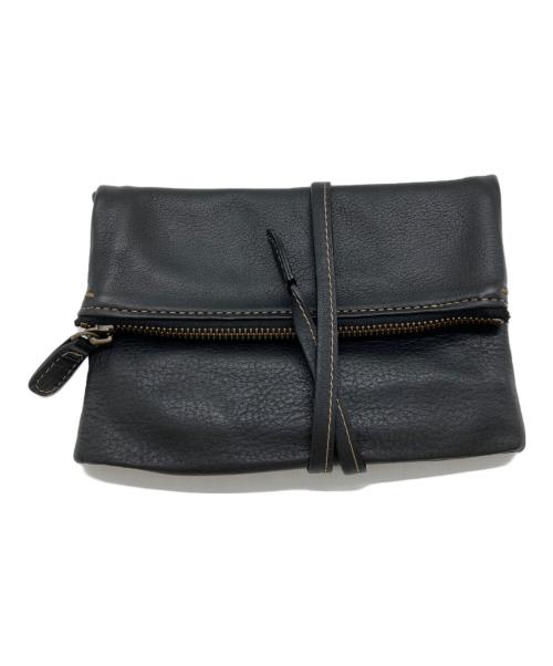 土屋鞄（ツチヤカバン）土屋鞄 (ツチヤカバン) トーンオイルヌメループフラットポーチ ブラックの古着・服飾アイテム