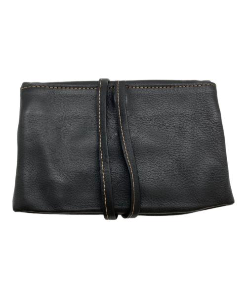 土屋鞄（ツチヤカバン）土屋鞄 (ツチヤカバン) トーンオイルヌメループフラットポーチ ブラックの古着・服飾アイテム