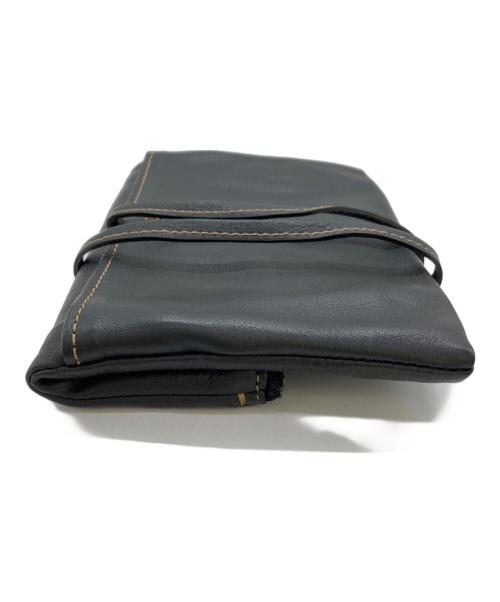 土屋鞄（ツチヤカバン）土屋鞄 (ツチヤカバン) トーンオイルヌメループフラットポーチ ブラックの古着・服飾アイテム